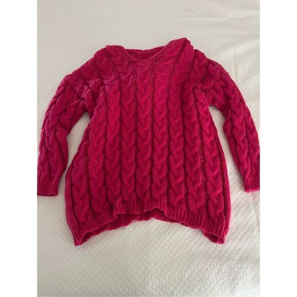 Hot pink braided hooded sweater size 1xl - Picture 3 of 7